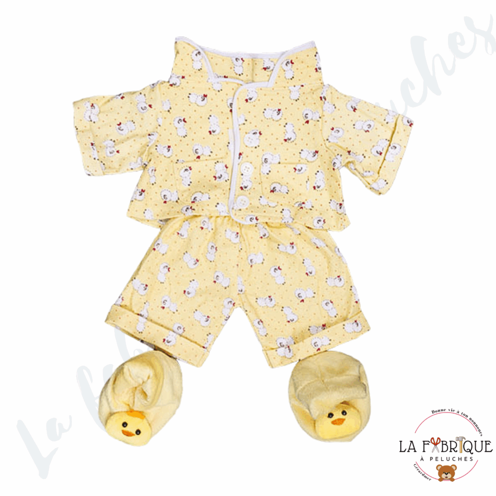 Tenue Pyjama Jaune + chaussons
