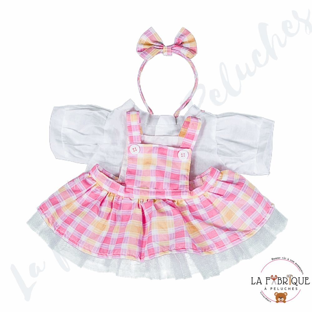 Tenue Robe à carreaux + bandeau