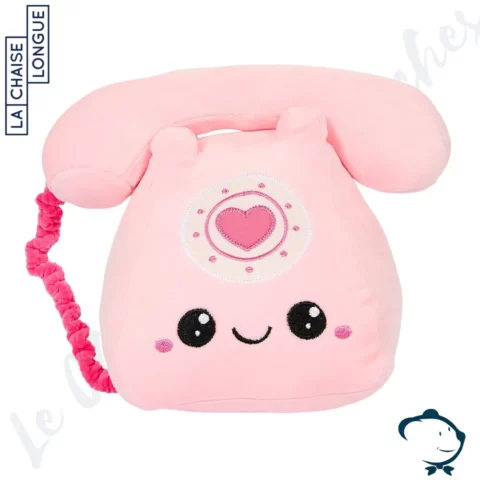 Peluche téléphone rose