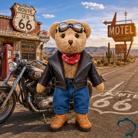 Peluche ours biker Johnny La Galleria édition limitée