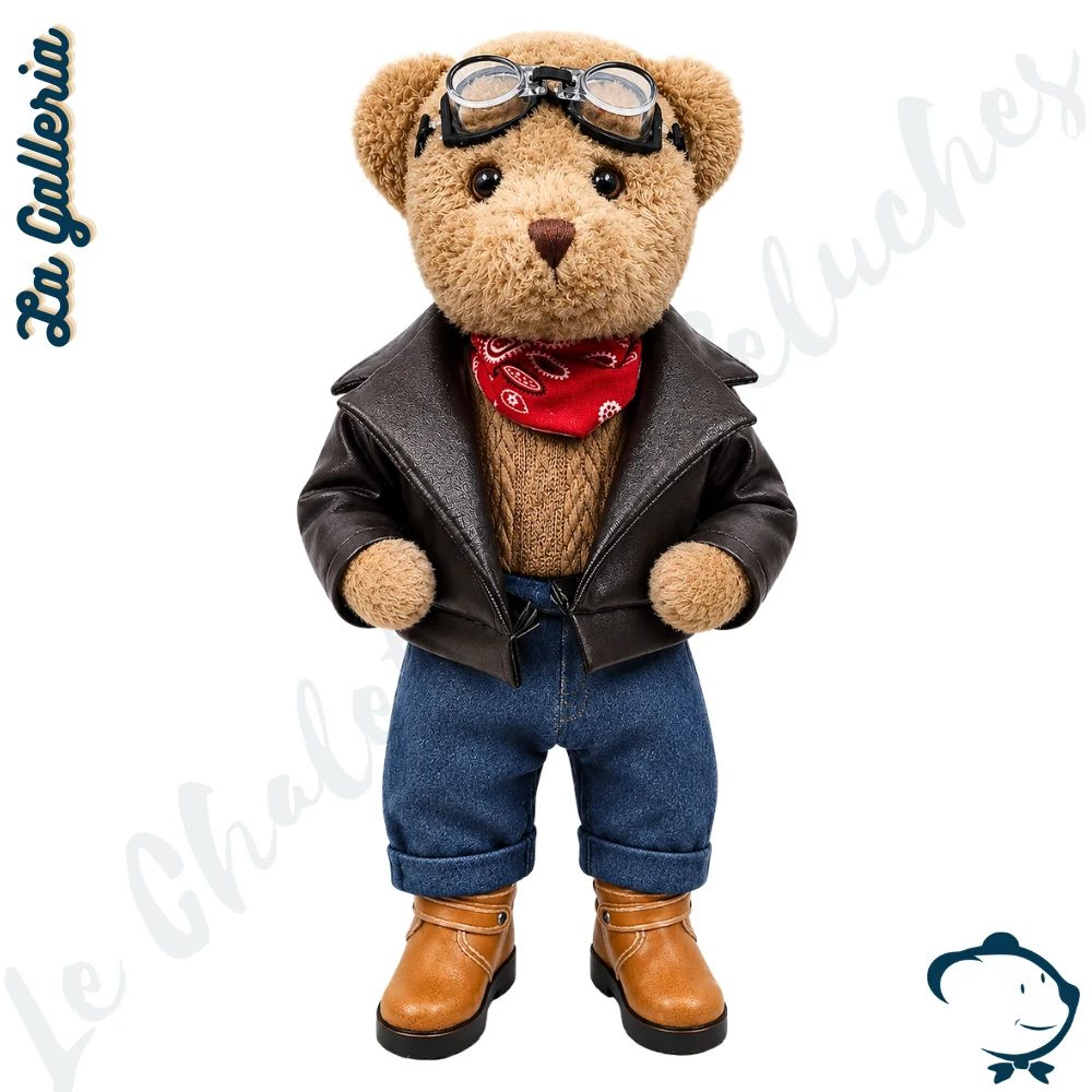 Peluche ours biker Johnny La Galleria édition limitée