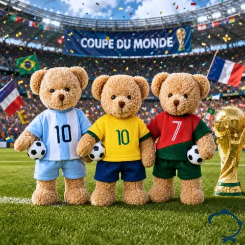 Peluche ours Enzo, Léo & Lucas La Galleria joueur de football