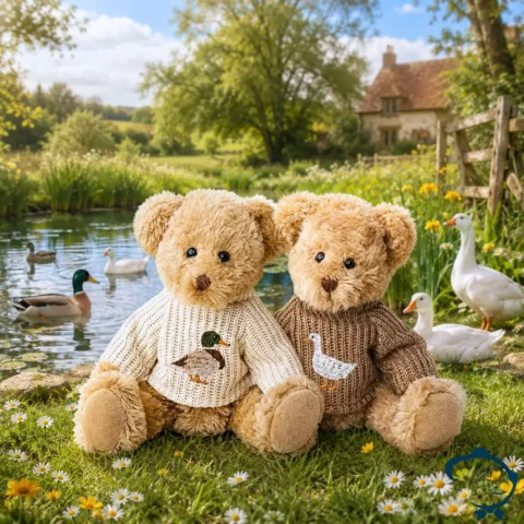 Peluche ours Oscar & Léon La Galleria avec pull