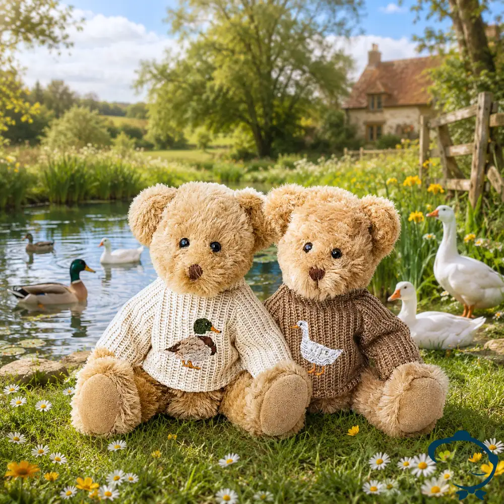Peluche ours Oscar & Léon La Galleria avec pull