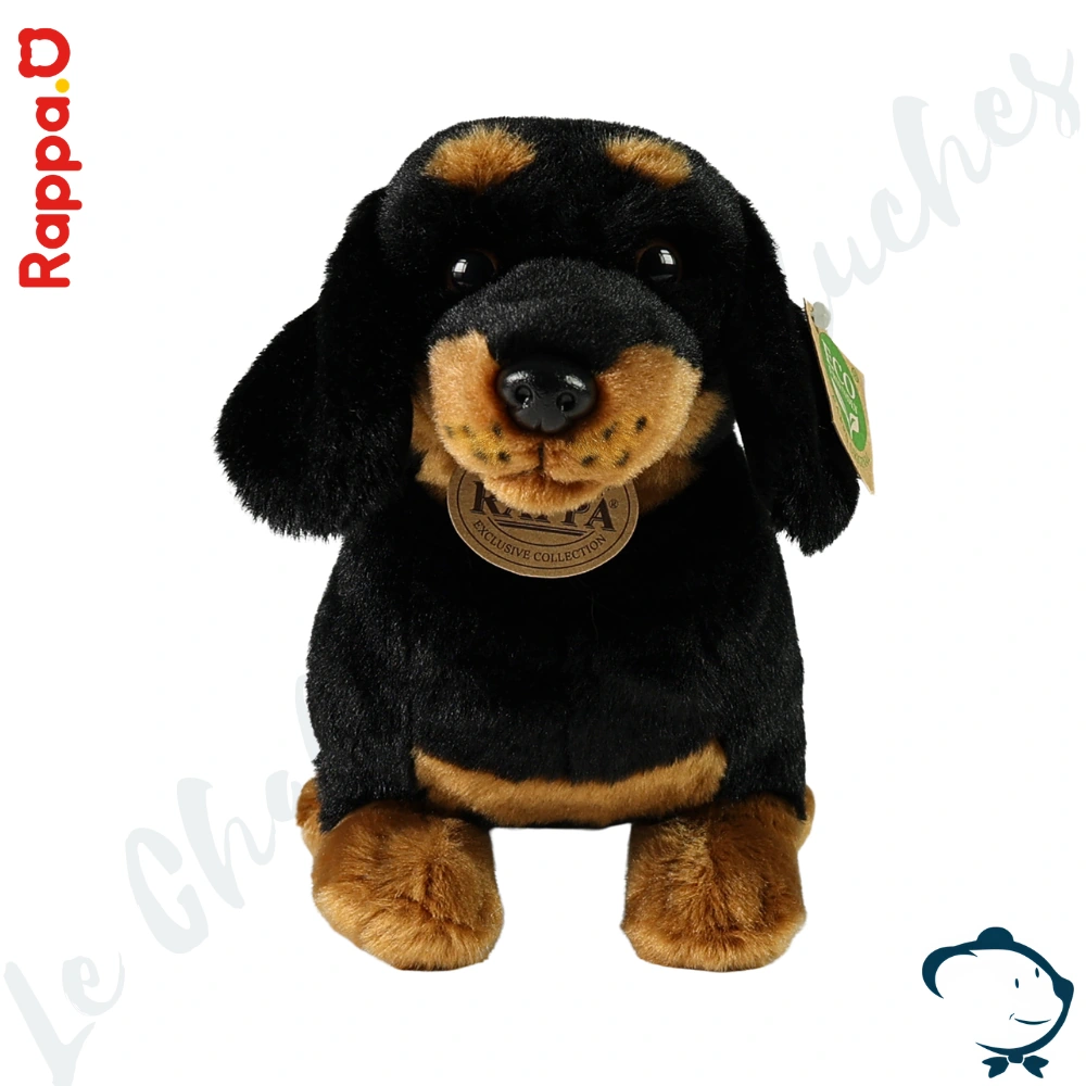 Peluche chien teckel réaliste 32 cm