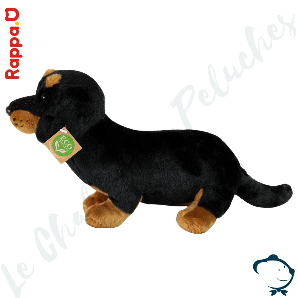 Peluche chien teckel réaliste 32 cm