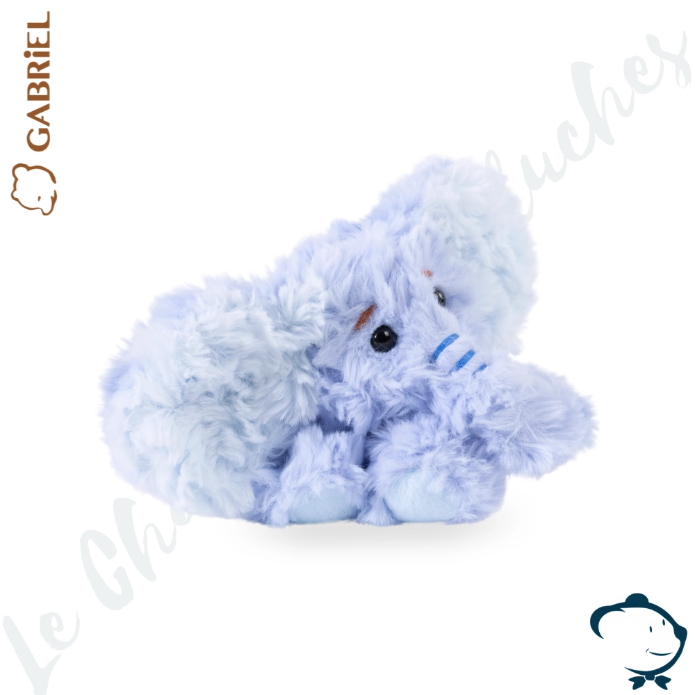 Peluche éléphant allongée Little Douroux Gabriel 18 cm