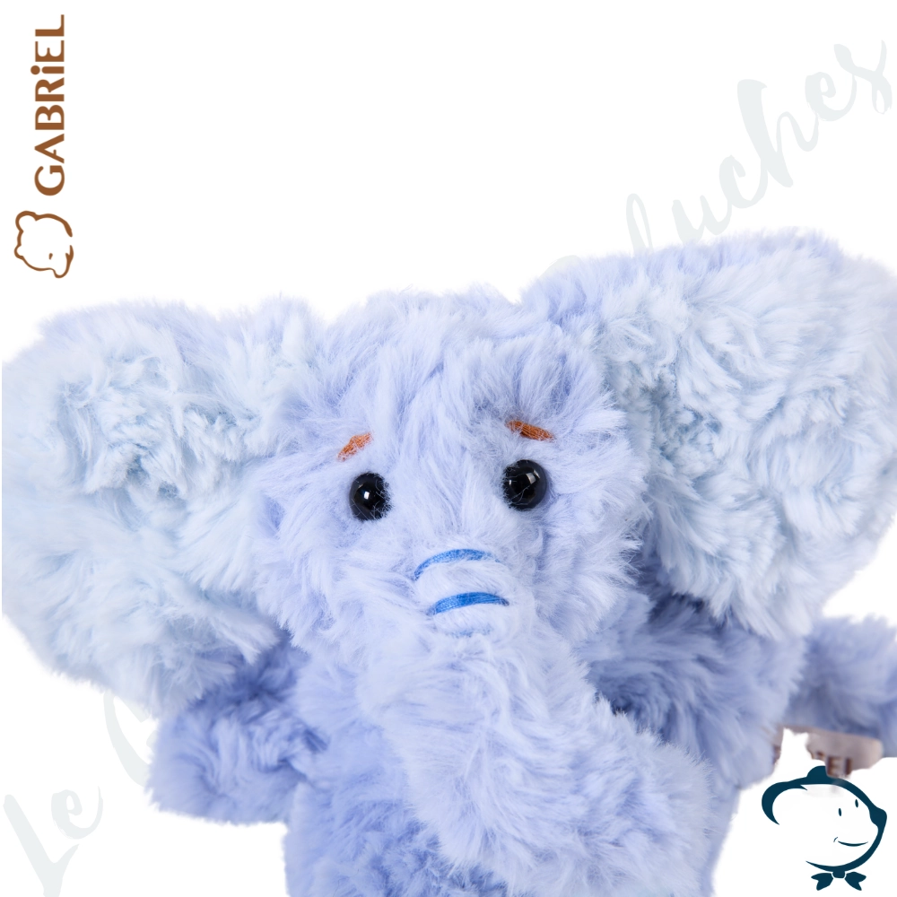 Peluche éléphant allongée Little Douroux Gabriel 18 cm