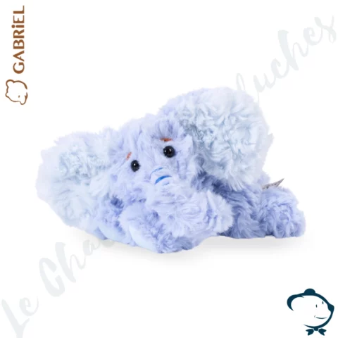 Peluche éléphant allongée Little Douroux Gabriel 18 cm