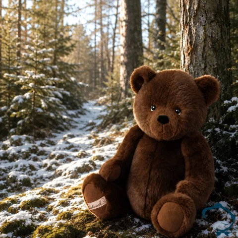 Grand ours en peluche Jas My Treasure Bukowski 50 cm au pelage brun doux et moelleux.