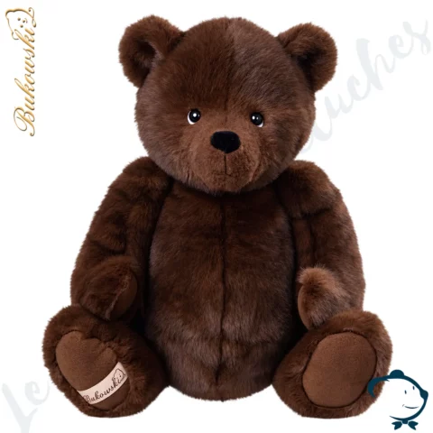Grand ours en peluche Jas My Treasure Bukowski 50 cm au pelage brun doux et moelleux.