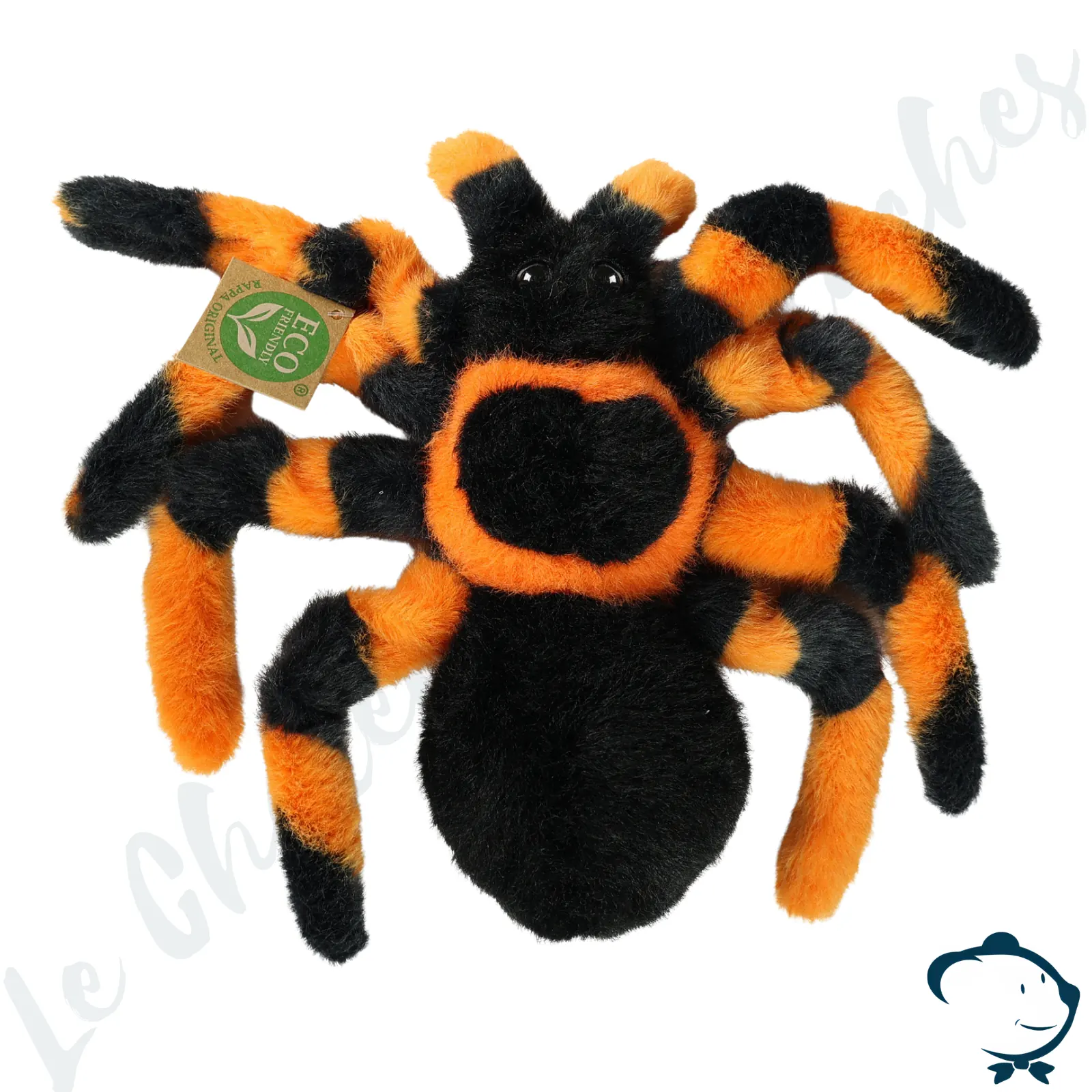 Peluche araignée tarentule Rappa 20 cm – Noir et orange