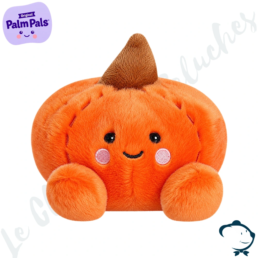 Peluche Paisley Pumpkin Palm Pals orange en forme de citrouille d’automne