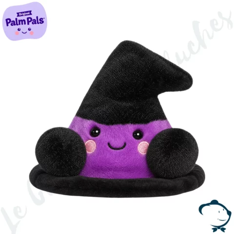Peluche Rowena Witch Hat Palm Pals en forme de chapeau de sorcière noir et violet