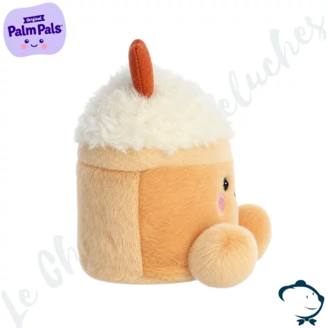 Peluche Speckle Pumpkin Spice Latte Palm Pals couleur citrouille avec mousse crème et bâton de cannelle